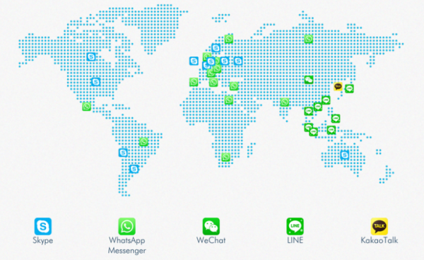 messaging app map