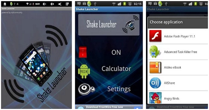 Launch any App of Your Choice with Shake Launcher App