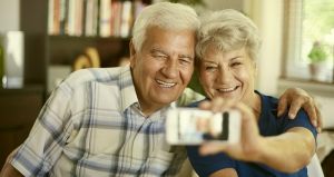 grandparents selfie smartphone