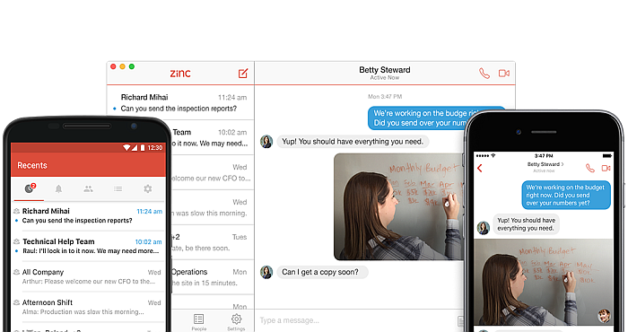 zinc messenger app