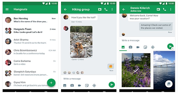 Download Google Hangouts and send free SMS