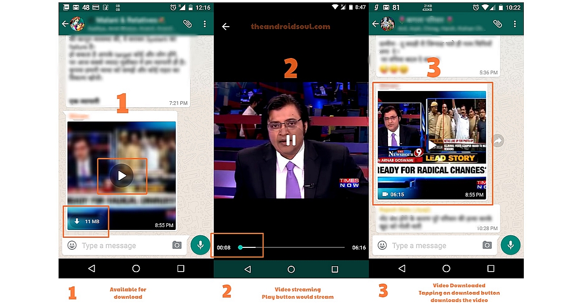 WhatsApp stream video