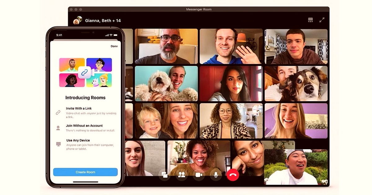 Facebook Introduces Screen Sharing in IOS & Android facebook messenger rooms zoom 1